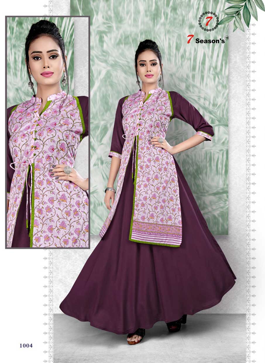 7Season's Blue Eyes Long Gown Type Kurta 7Season's Blue Eyes Long Gown Type Kurta
